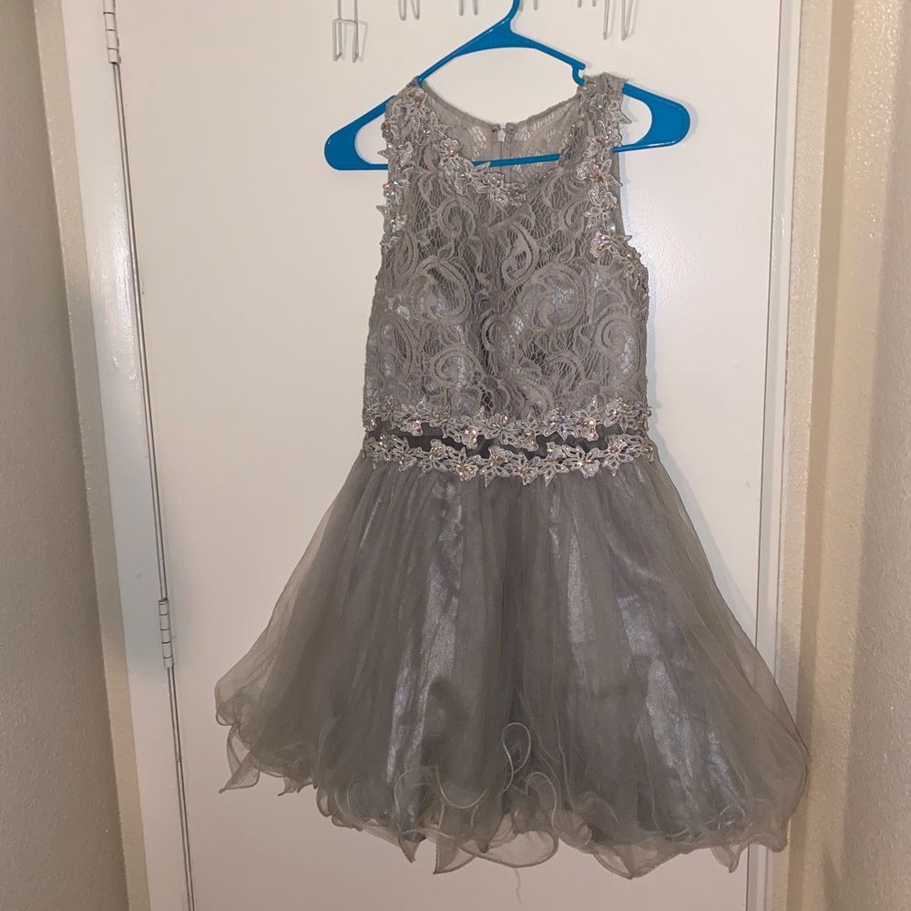 Gray dama,homecoming, dress
